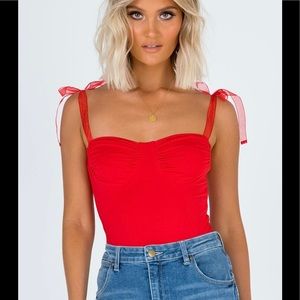 Princess Polly Jena Bodysuit in Red